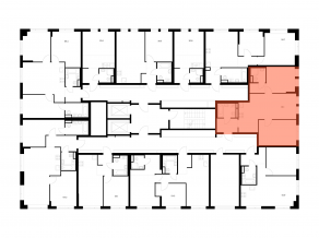 ЖК «Бунинская набережная», планировка 2-комнатной квартиры, 61.10 м²