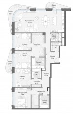 ЖК Дом «Лаврушинский», планировка 3-комнатной квартиры, 207.70 м²