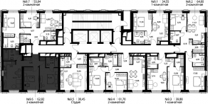 ЖК «Селигер Сити», планировка 2-комнатной квартиры, 62.10 м²