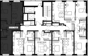 ЖК «Селигер Сити», планировка 2-комнатной квартиры, 70.79 м²