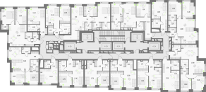 ЖК «Upside Towers», планировка 2-комнатной квартиры, 67.80 м²