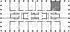 ЖК «MOD», планировка 1-комнатной квартиры, 43.52 м²