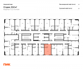 ЖК «Амурский парк», планировка студии, 23.60 м²