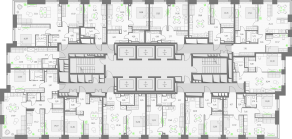 ЖК «Upside Towers», планировка 1-комнатной квартиры, 42.53 м²
