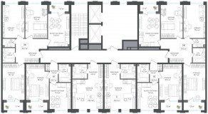 ЖК «Михалковский», планировка 3-комнатной квартиры, 84.60 м²