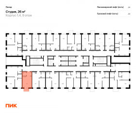 ЖК «Полар», планировка студии, 26.00 м²