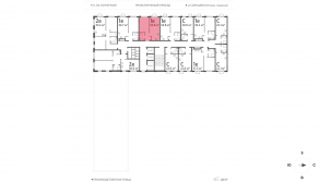 ЖК «Лучи», планировка 1-комнатной квартиры, 34.80 м²