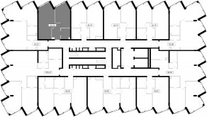 ЖК «MOD», планировка 1-комнатной квартиры, 44.14 м²