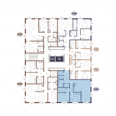 ЖК «Малоохтинский, 68», планировка 2-комнатной квартиры, 90.32 м²