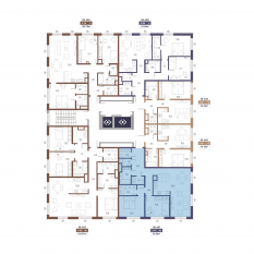 ЖК «Малоохтинский, 68», планировка 2-комнатной квартиры, 90.08 м²