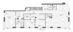 ЖК Дом «Лаврушинский», планировка 5-комнатной квартиры, 243.50 м²