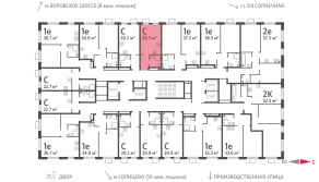 ЖК «Лучи», планировка студии, 20.30 м²
