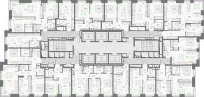 ЖК «Upside Towers», планировка студии, 22.77 м²