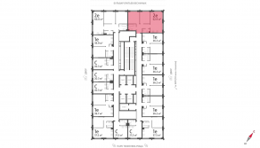 ЖК «ЗИЛАРТ», планировка 2-комнатной квартиры, 62.90 м²