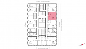 ЖК «ЗИЛАРТ», планировка 1-комнатной квартиры, 38.30 м²