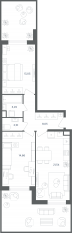 МФК «Равновесие», планировка 3-комнатной квартиры, 62.70 м²