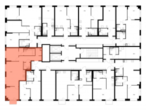 ЖК «Бунинская набережная», планировка 2-комнатной квартиры, 62.60 м²