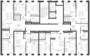 ЖК «Семеновский парк 2», планировка 1-комнатной квартиры, 42.10 м²