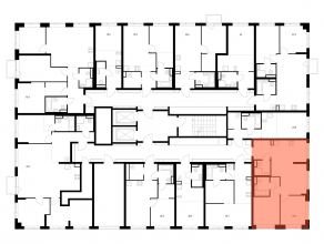 ЖК «Бунинская набережная», планировка 2-комнатной квартиры, 53.70 м²