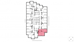 ЖК «Марк», планировка 2-комнатной квартиры, 65.90 м²