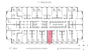 ЖК «ParkSide», планировка студии, 22.40 м²