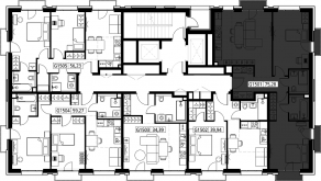 ЖК «Селигер Сити», планировка 2-комнатной квартиры, 77.32 м²