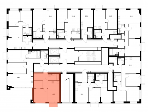 ЖК «Бунинская набережная», планировка 1-комнатной квартиры, 42.50 м²