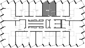 ЖК «MOD», планировка 1-комнатной квартиры, 44.15 м²