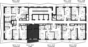 ЖК «Селигер Сити», планировка студии, 34.57 м²