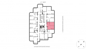 ЖК «Марк», планировка 1-комнатной квартиры, 39.40 м²