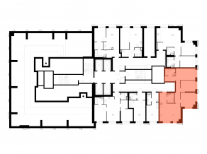 ЖК «Нарвин», планировка 3-комнатной квартиры, 77.70 м²