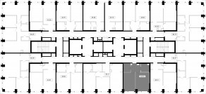 ЖК «MOD», планировка 1-комнатной квартиры, 43.54 м²