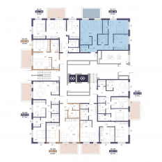 ЖК «Малоохтинский, 68», планировка 2-комнатной квартиры, 76.42 м²