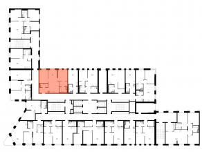 ЖК «Москворечье», планировка 2-комнатной квартиры, 57.60 м²