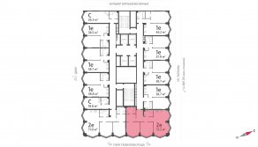 ЖК «ЗИЛАРТ», планировка 2-комнатной квартиры, 73.20 м²