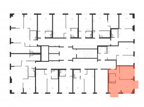ЖК «Бунинская набережная», планировка 1-комнатной квартиры, 44.00 м²