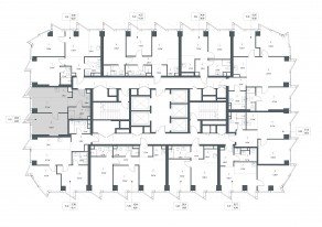 ЖК «Famous», планировка 1-комнатной квартиры, 43.95 м²