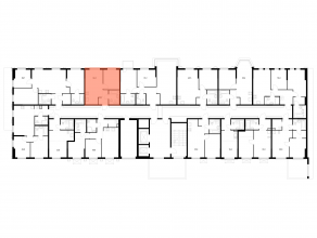 ЖК «Москворечье», планировка 1-комнатной квартиры, 34.30 м²