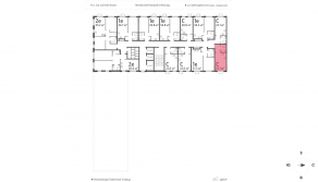 ЖК «Лучи», планировка студии, 22.10 м²