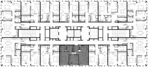 ЖК «MOD», планировка 2-комнатной квартиры, 65.90 м²