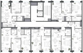 ЖК «Михалковский», планировка 2-комнатной квартиры, 45.10 м²