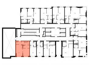 ЖК «Москворечье», планировка 1-комнатной квартиры, 42.50 м²