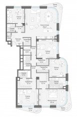 ЖК Дом «Лаврушинский», планировка 4-комнатной квартиры, 267.10 м²