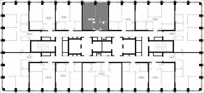 ЖК «MOD», планировка 1-комнатной квартиры, 43.59 м²