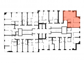 ЖК «Нарвин», планировка 2-комнатной квартиры, 65.50 м²