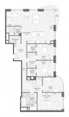 ЖК Дом «Лаврушинский», планировка 4-комнатной квартиры, 226.80 м²