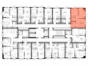 ЖК «Ярославский квартал», планировка 2-комнатной квартиры, 46.30 м²