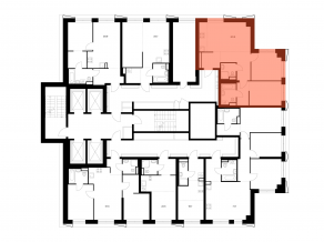 ЖК «Нарвин», планировка 2-комнатной квартиры, 60.90 м²