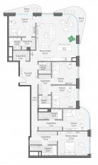 ЖК Дом «Лаврушинский», планировка 4-комнатной квартиры, 229.10 м²
