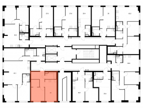 ЖК «Бунинская набережная», планировка 1-комнатной квартиры, 42.00 м²
